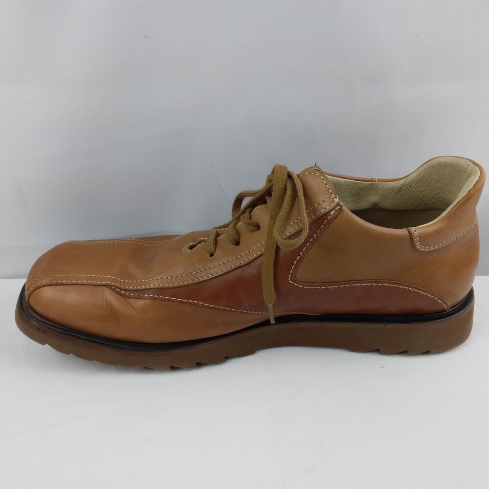 Kenneth Cole Reaction Brown Leather Lace Up Oxford 2 Tone Y2K Preppy Men's 12 - Picture 11 of 16